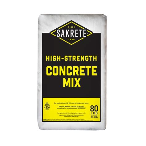 Sakrete 80 Lb High Strength Concrete Mix In The Concrete Mix Department