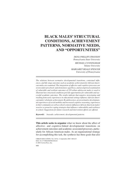 Pdf Black Males Structural Conditions Achievement Patterns