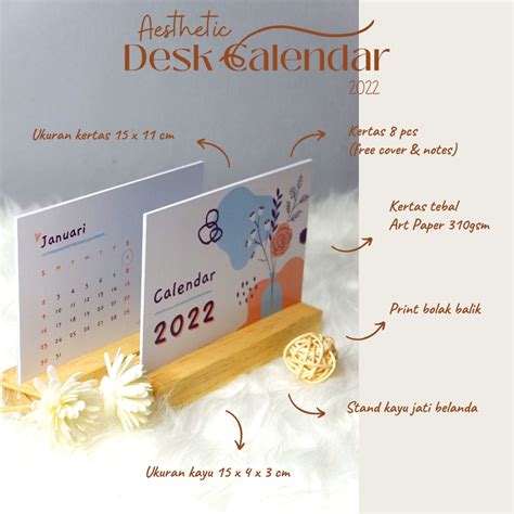 Jual New Kalender 2023 Tatakan Kayu Estetik Unik Hiasan Meja Belajar