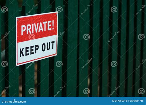 Private Keep Out Sign Stock Photo Image Of Security 217766710