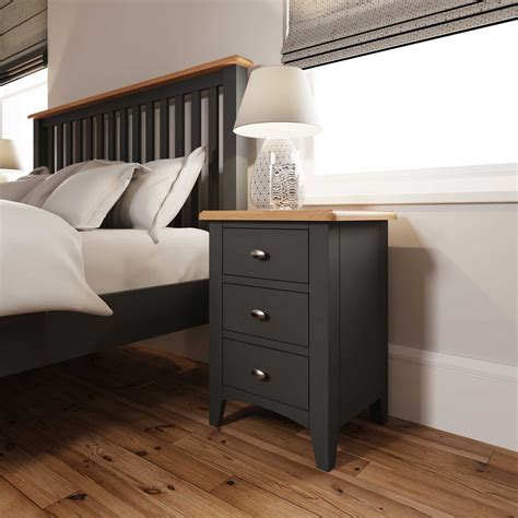 Granada Grey 3 Drawer Bedside Bedroom Furniture Bedsides