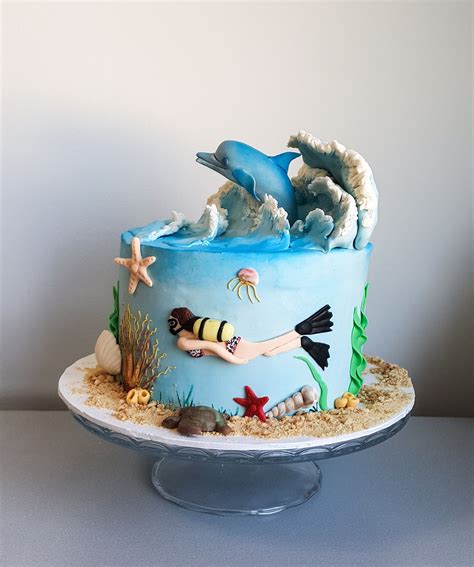 Kekperest Dolphin Cake Underwater Sualtı Yunus Dalga Waves