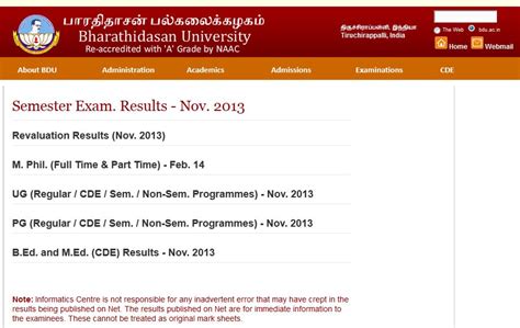 Bharathidasan University Bca Results Eduvark