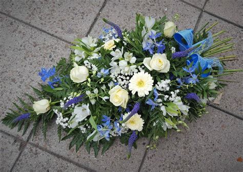 Funeral Spray Blue And White Chelmer Florist