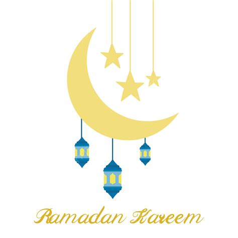Ramadan Kareem Illustration Lantern Moon And Hanging Stars Ramadan