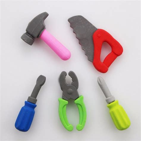4pcs Small Tool Eraser Detachable Simulation Model In Eraser From