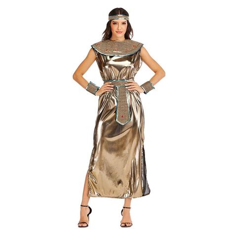 reneecho women s egypt queen costume halloween ancient sexy goddess egyptian ladies gold