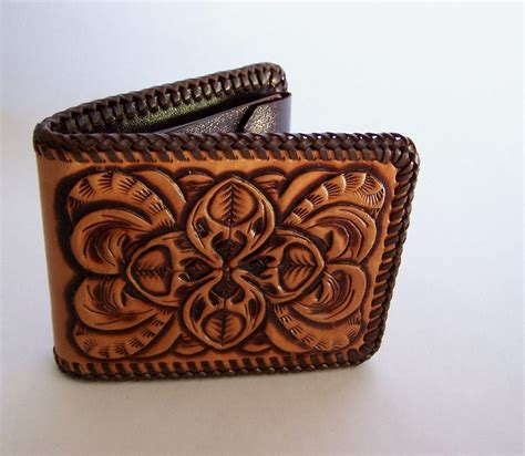 Personalized Tooled Leather Wallet Iucn Water