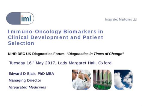 PDF Immuno Oncology Biomarkers In Clinical Development And Of