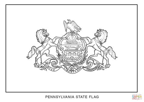 Flag Of Pennsylvania Coloring Page Free Printable