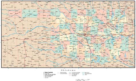 Oklahoma Counties Map With Cities