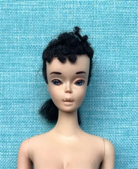 Vintage Brunette Ponytail Barbie Doll Solid Tm Body Tlc As Is Nude