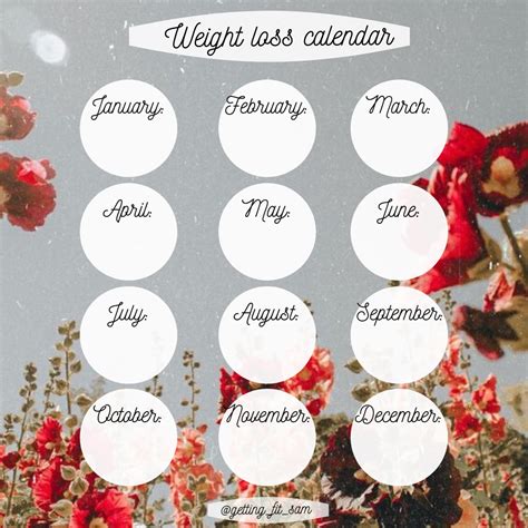 2021 Weight Loss Calendar Printable Free Printable Weight Loss