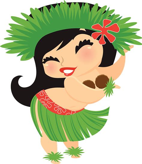 Download Clip Art Hawaiian Aloha Tropical Pinterest Cartoon Hula Dancers Png Image With No