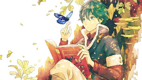 Anime Boy Reading A Book