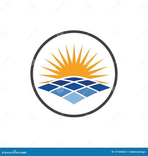 Solar Energy Logo Icon Sunrise Icon Vector Design Template Summer