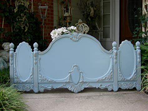 Shabby Chic Queen Or Full Headboard Antique French Blue