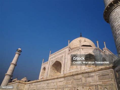 Keindahan Indiataj Mahal Kubah Arsitektur Marmer Foto Stok Unduh