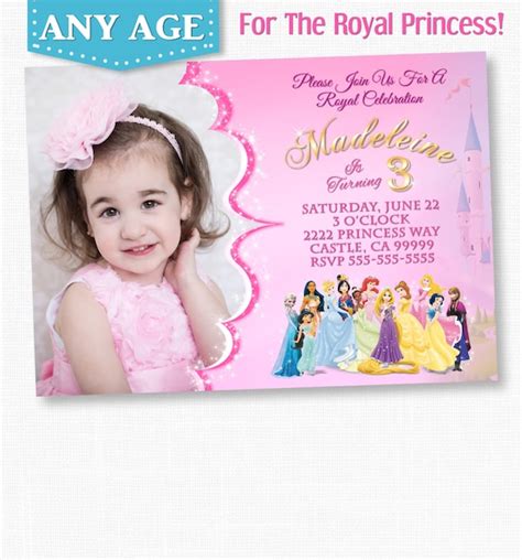 Items Similar To Princess Invitation With Anna And Elsa Disney