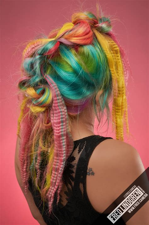 Tropical Hair Color Day Glo Neons Blacklight Hair With Kenra Neon