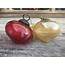 Pair Of Vintage Colored Glass Christmas Ornaments Kugel Style Holiday Decor
