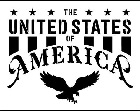 The United States Of America Word Art Stencil Select Size