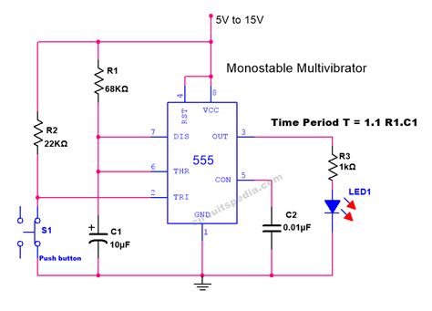 555 Timer Astable Multivibrator 555 Timer Ic Monostable