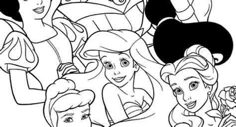 Todas Las Princesas De Disney Juntas Para Colorear - Páginas Colorear