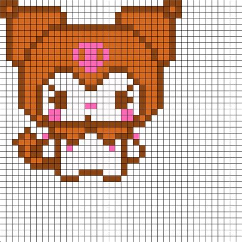 Pastel Kuromi Perler Bead Pattern Bead Sprites Characters Fuse Bead Patterns Pixel Art
