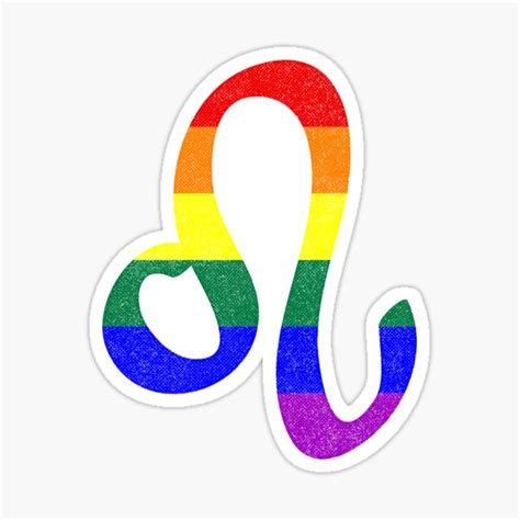 LGBT Gay Pride Flag Leo Zodiac Sign Sticker For Sale By Valador Redbubble