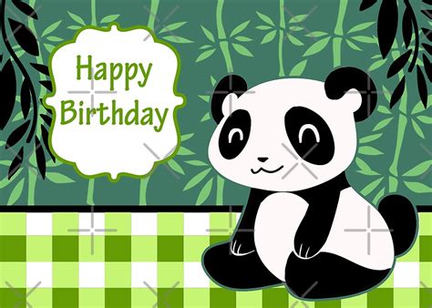 Happy Birthday Cute Panda Greeting Cards By Saradaboru Redbubble