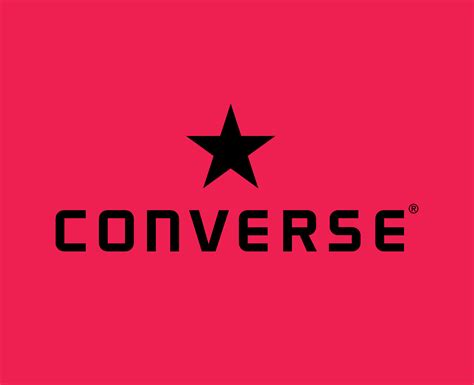 Converse Logo Brand Symbol Shoes Black Design Vector Illustration With