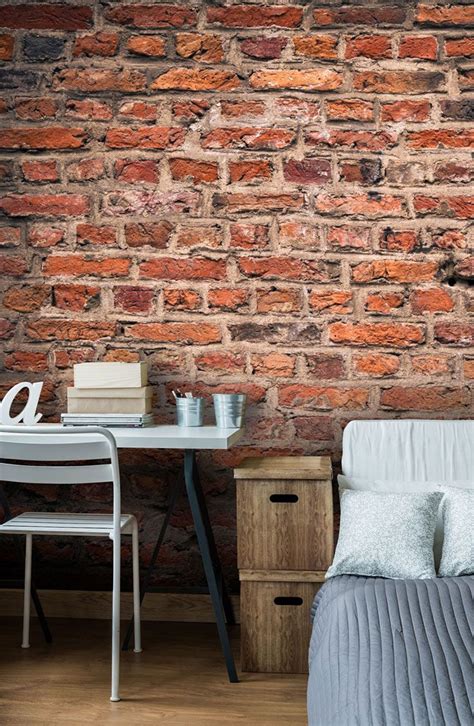 Brick Effect Wallpaper Living Room Homebase Wallpaper