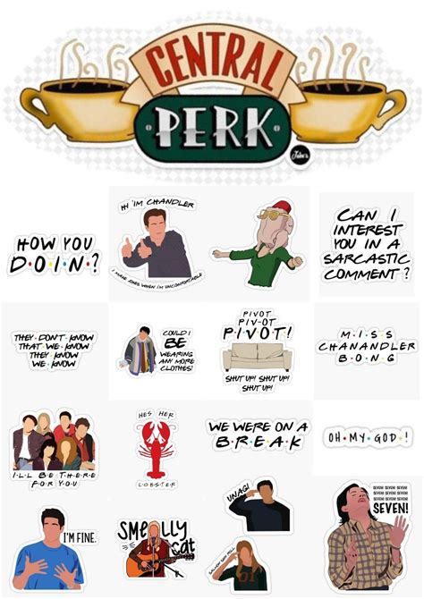 Friends Stickers Printable Friends Poster Friends Tv Quotes Phone