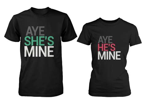 Aye She's Mine, Aye He's Mine Cute Matching Couple Shirts - Valentine's ...