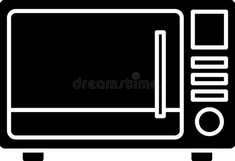 Black Microwave Oven Icon Isolated On White Background Home Appliances
