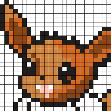 Pokemon Eevee Perler Bead Pattern Bead Sprite Pokemon Cross Stitch