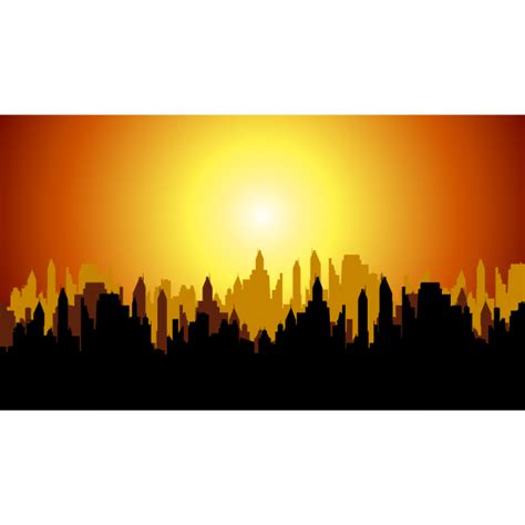 Fictional City Sunset Free Svg