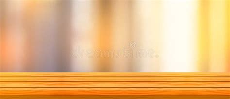 Wooden Board Empty Table In Front Of Blurred Background Stock Image