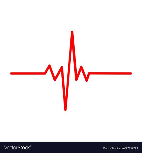 Solid Heart Rhythm Ekg Icon Cardio Heartbeat Vector Image
