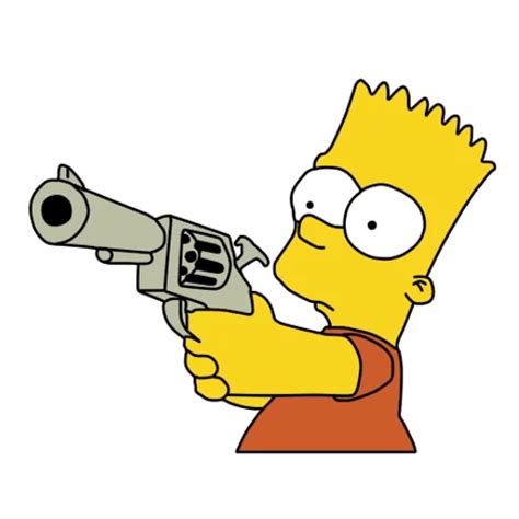 Bart Simpson With A Gun Sticker Sticker Mania