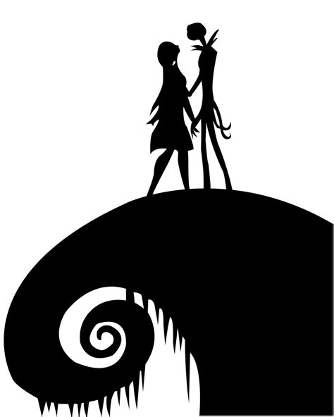 Outline Of Jack And Sally Pdf Svg Dxf And Png File Etsy Canada