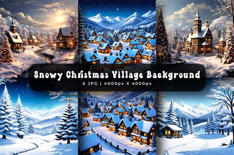 Snowy Christmas Village Backgrounds Graphic By Srempire · Creative Fabrica