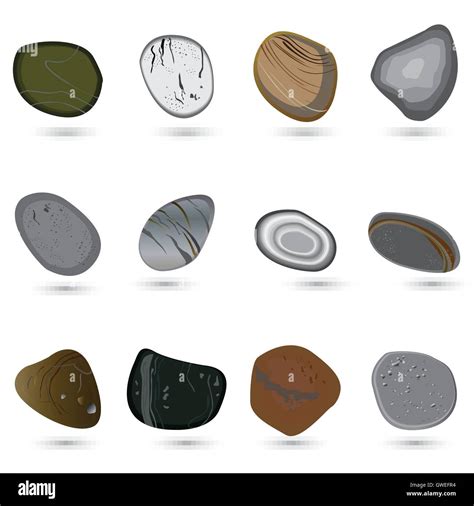 Stone Vector Rock Isolated Pebble Pattern Stepping Background