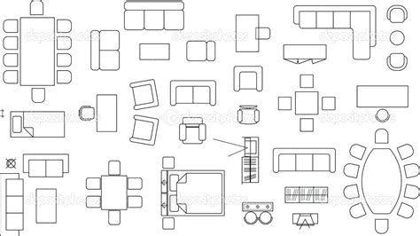 Furniture Floor Plan Icons ~ Floor Plan Furniture Icons Vector Tables