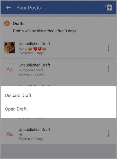 Once in creator studio, you will see a list of all posts that have. How to find the saved draft in Facebook on Android phone - Quora