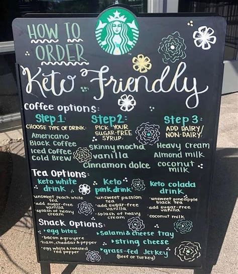 A Starbucks Menu Board Sitting On The Sidewalk