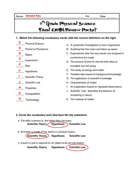 Solution Physical Science Final Study Guide Answer Key Studypool