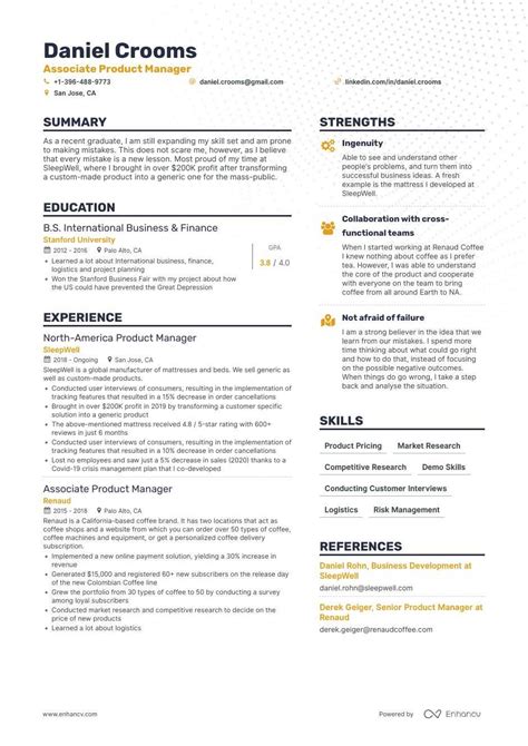 Product Manager Resume Examples And Guide For 2021
