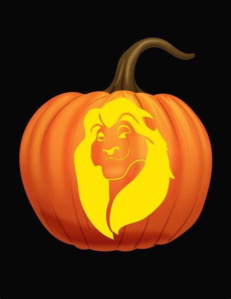 Free Lion King Pumpkin Carving Stencils